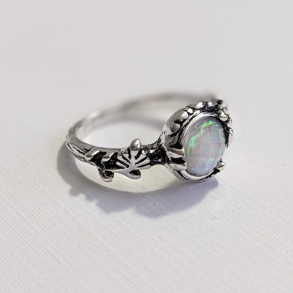 Rainbow Opal Leaves and Vines Ring - Picture 2 of 4